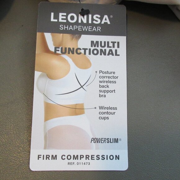 Leonisa Women's Back Support Posture Corrector Wireless Bra, Light Beige, 32C - Picture 5 of 7